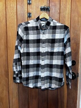 Saddlebred Black & Gray Plaid Button-Down Shirt